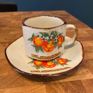 Vintage Florida Orange Souvenir Cup and Saucer